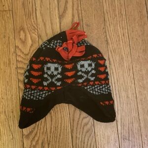 Little Boys Fair Isle Skeleton Knit Trapper Hat